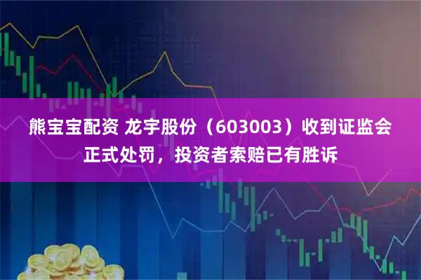 熊宝宝配资 龙宇股份（603003）收到证监会正式处罚，投资者索赔已有胜诉