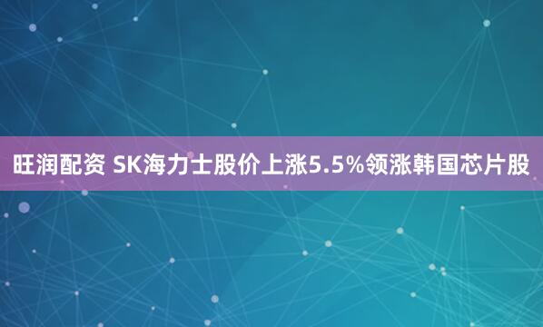 旺润配资 SK海力士股价上涨5.5%领涨韩国芯片股